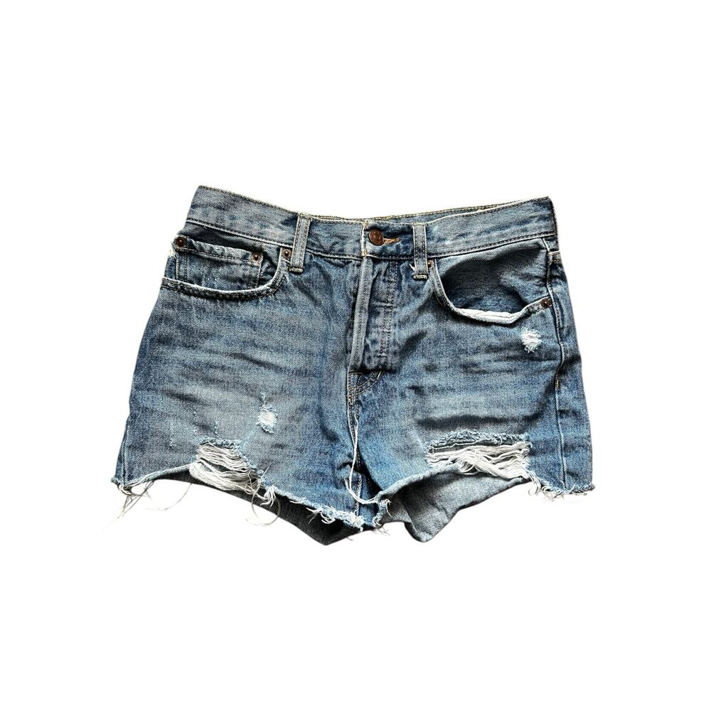 Free People We The Free Sofia Distressed Denim Shorts Size 26”